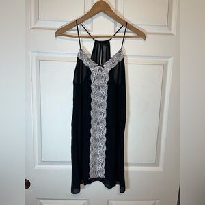 Ambrielle Black and White Lace Slip